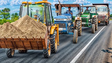 Mahindra 475 Di Tractor Fully Loaded with Red Mud Overturned with JCB 3dx | Jcb Video