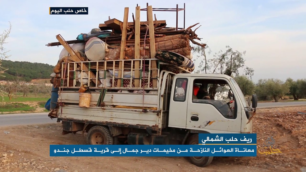 معاناة العوائل النازحة من مخيمات دير جمال إلى قرية قسطل جندو بريف حلب الشمالي