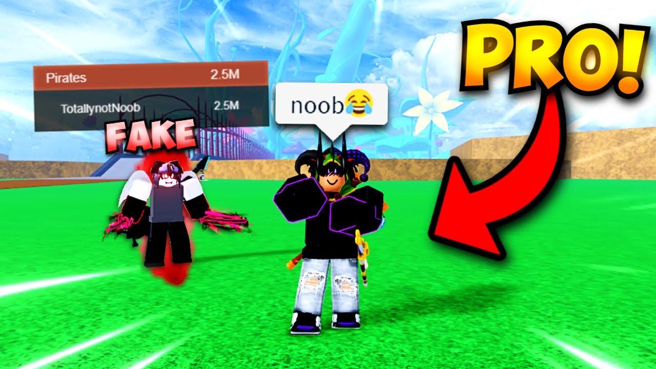 I Trolled as a 2.5m NOOB, Then Destroyed PRO PLAYERS In Blox Fruits!