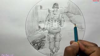 Search operation soldier drawing/ soldier drawing with gun/ How to draw Army soldier