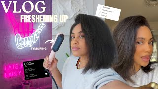 VLOG: how to straighten type 4 natural hair at home + NEW Silk Press Tool + My Studio + a Date