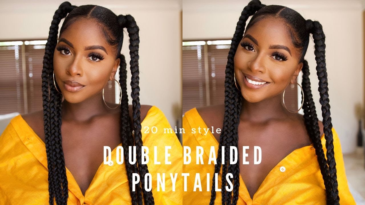 45 Cute Hairstyles for Summer & Beach Days :Simple Double Braids