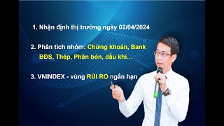 Chứng khoán hàng ngày: Nhận định thị trường ngày 02/04/2024. VNINDEX đi vào vùng RỦI RO ngắn hạn