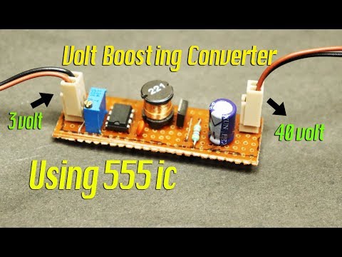 3 Volt to 40 Volt Boost Converter # by Using 555 ic