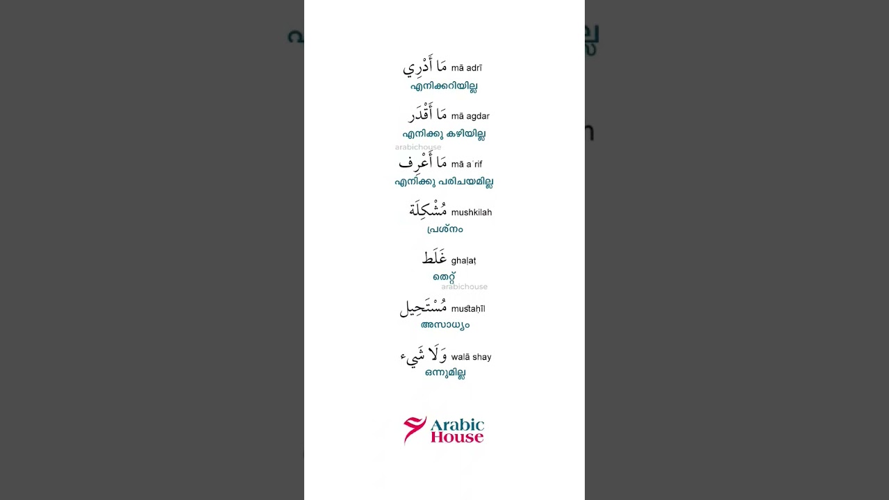Learn Gulf Arabic Words | Daily Updates 🗞️ #gulf #english #gulfarabic #malayalam