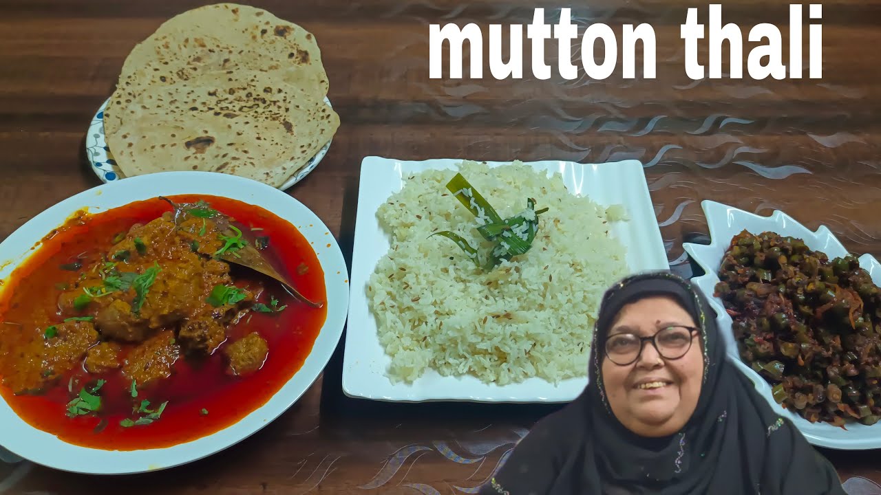 Mutton thali gosht ka salan French bean ki sabji aur jeera pulao recipe