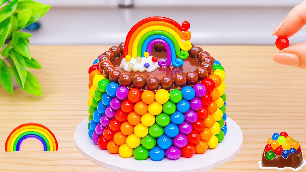 Mini Rainbow Cake Recipe With Chocolate 🌈 Stunning Colorful Cake by ...