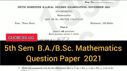 VECTOR CALCULUS         |       5th sem    B.A./B.Sc. Mathematics     Question paper 2021 #calicut