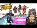 O LOBO MAU E AS TRÊS  PORQUINHAS EM SLIME NA PISCINA NO MUNDO ENCANTADO DA MILENINHA