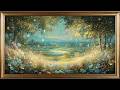 Whimsical Enchanted Meadow Art | Dreamy Magical Landscape Painting | Elegant Framed Wall Decor