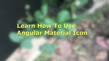Angular Material Icon (mat-icon) Example
