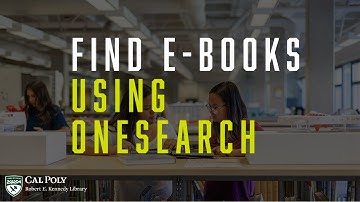 Find E-Books Using OneSearch