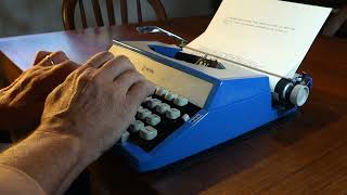 1972 Royal Mercury ultraportable typewriter at work