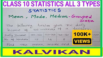 Statistics Mean Mode Median Class 10 in Tamil / Statistics All 3 Types in Tamil / Kalvikan