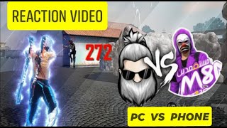 Colonel Vs M8N Free Fire Phone Vs Pc Reaction Video Roymax Ff