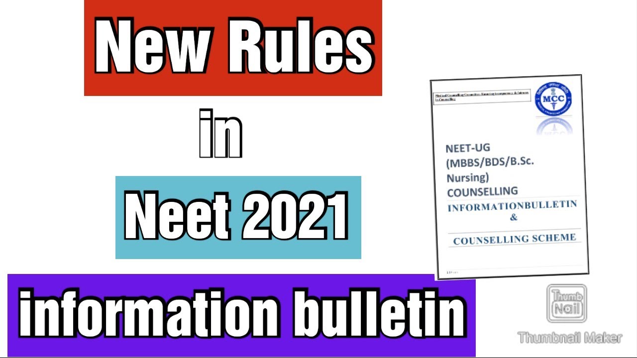 New rules in NEET-UG Counselling 2021 Information Bulletin | Registration Process | Latest News