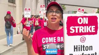 Hilton San Diego Bayfront workers strike as Comic-Con gets underway