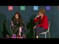 Nicola Sturgeon Elif Shafak and Heather McDaid. Edinburgh Festival 2017.