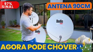Does a 90 cm Ku-band antenna improve signal quality?