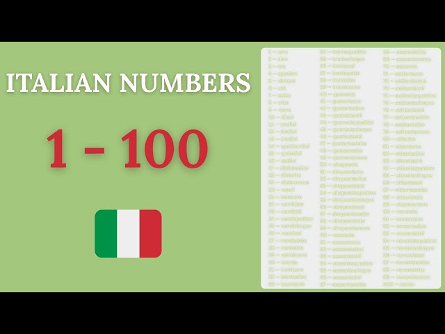 Numbers In Italy Italian Numbers 1 100 Pronunciation