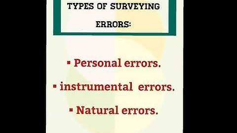 Types of surveying errors