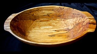 Bowl carving with hand tools, spalted beech wood. (ASMR)