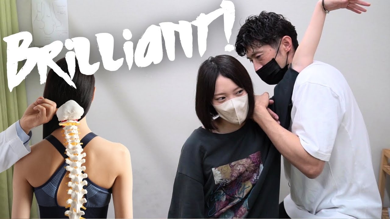【ASMR 女性版 全身ボキボキ整体】感嘆のリアクションと最高のクラック！女性のY-strapも驚きの快音！！ Full body adjustment from Japan +Y-strap
