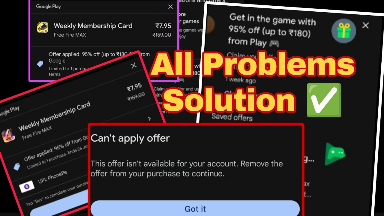 Can't Apply Offer Solution | 95% offer Solution | Free Fire offer ...