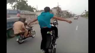 John Arslan King Dangerous Changing   Bike Wheeling New Video 2016    Pakistan Wheeling   pindi boys