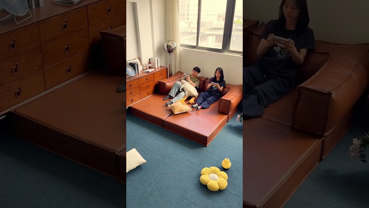 自由に組み替えられるモジュールソファベッド#modularsofa #sofabed #furnituredesign #spacesavingfurniture #shorts #home