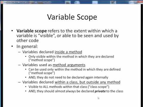 methods variable scope