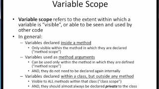 methods variable scope