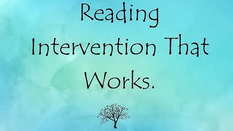 Video Post   Reading Intervention that Works