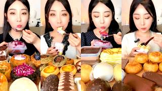 Colorful Dessert ASMR Mukbang – Soft Cakes, Creamy Layers & Sweet Treats