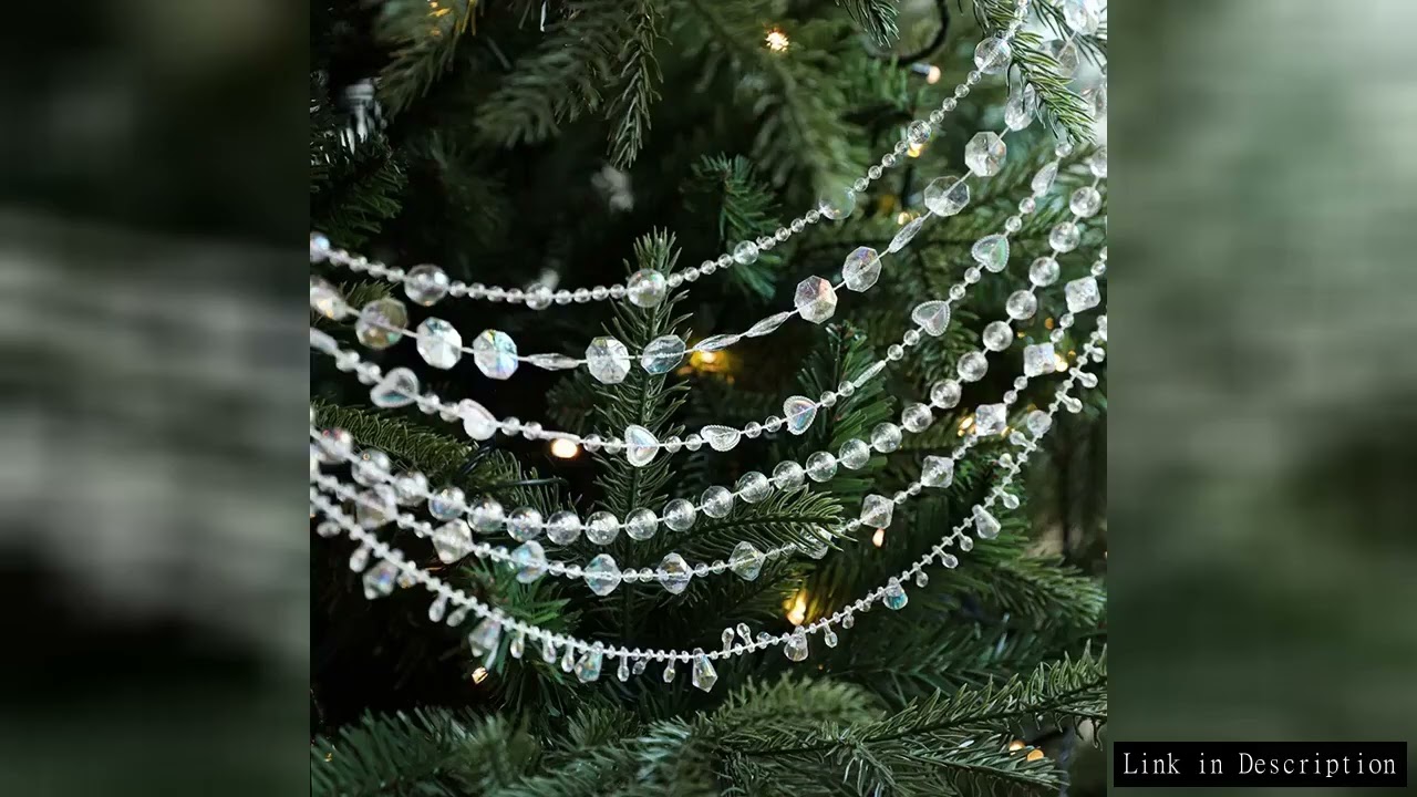 Christmas tree bead 5M crystal snowflake love ball pendant DIY New Year wedding acrylic bead transpa