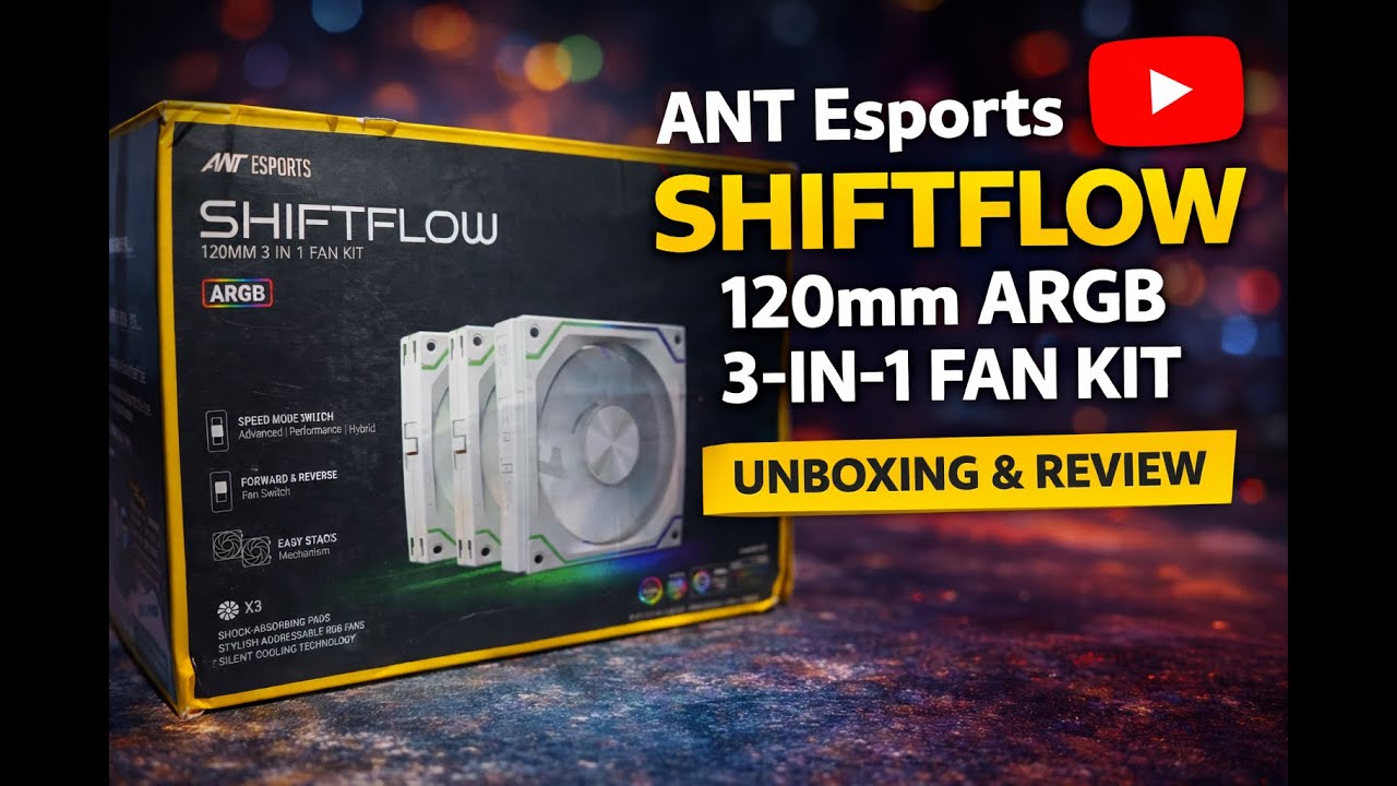 ANT Esports Shift Flow ARGB 120mm 3-in-1 Cabinet Fan White | Full Setup & Demo #ANTShiftFlow #argb