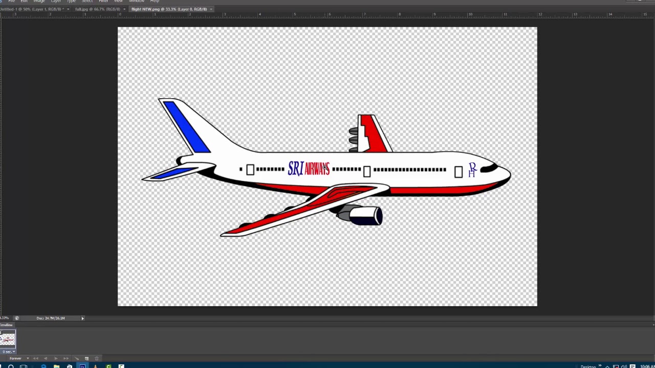how to animate the aeroplane in photoshop - YouTube