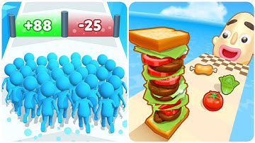 Sandwich Runner 3D Vs Count Master🟣🍒🟣Max Levels New Update Gameplay DR12R