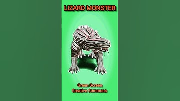 Lizard monster chromakey footage on the green screen. Video animation of a mutant lizard.