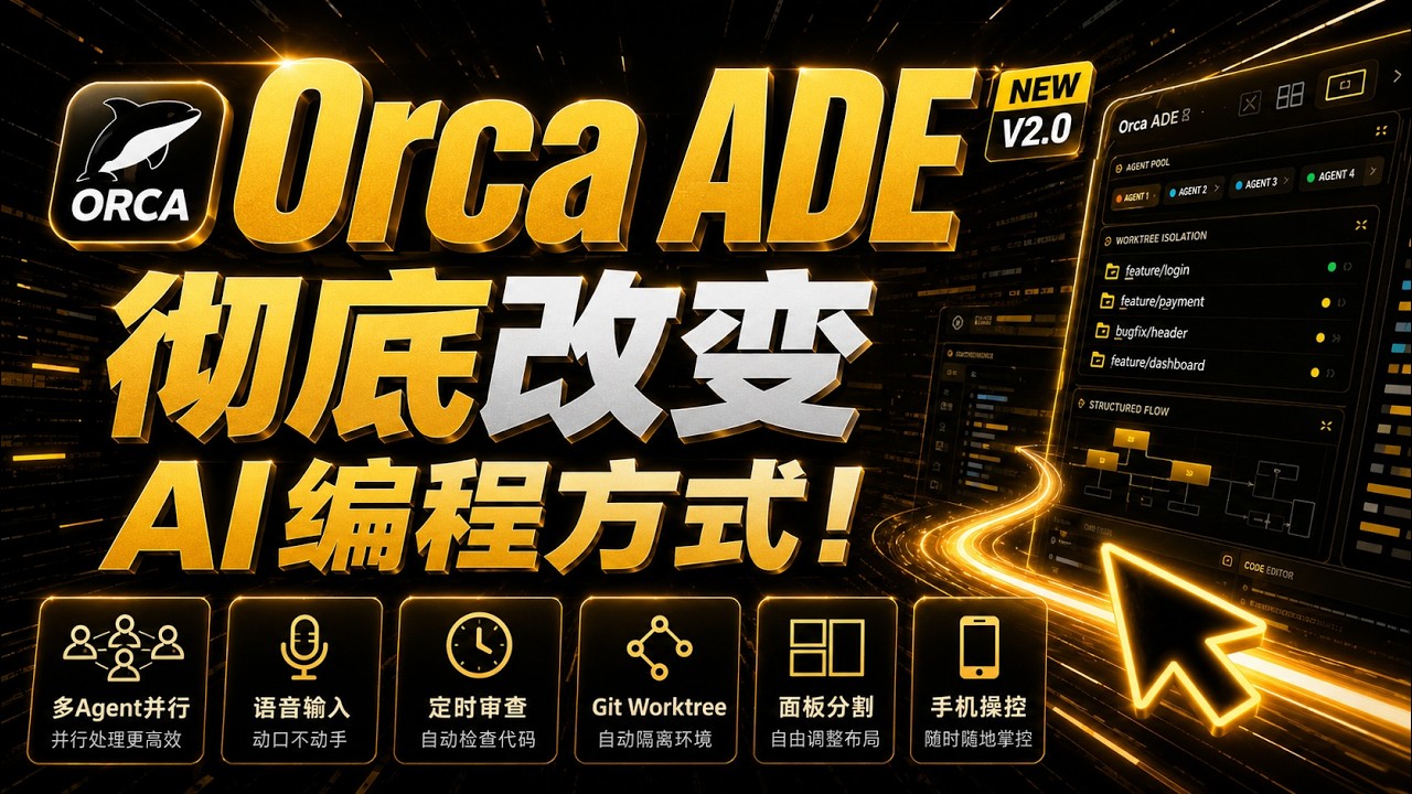 Orca ADE 最新版体验：多 Agent 并行到底有多强？ - YouTube