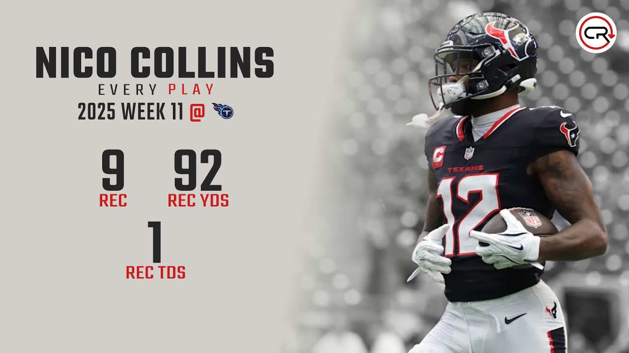 Nico Collins Week 11 Highlights | Every Target and Catch vs Titans