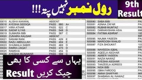 Check 9th Class result without Roll Number result check by name 9th Class 2025 gazette 