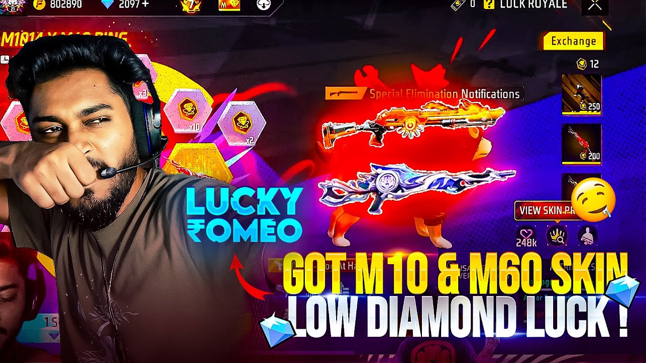 💢NEW DOG IN HAND M1014 & M60 SPINNING 🔥 LUCKY ROMEO💥FREE FIRE MAX || ROMEO FF