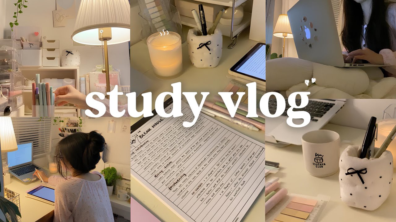 STUDY VLOG | night rountine, studying productive, editing vlog, motivation ˚ ༘୨ৎ