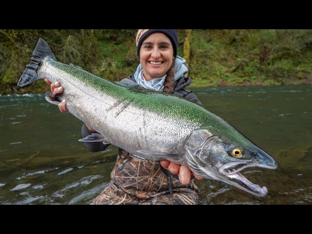 BIG STEELHEAD on REMOTE RIVER! Catch, Clean, Cook! Tillamook