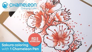 Sakura Flower Coloring with 1 Chameleon Pen by Cathy Lasam Ballo