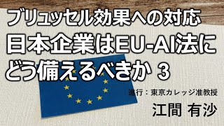ブリュッセル効果への対応：日本企業はEU-AI法にどう備えるべきか３
