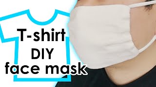 DIY T-shirt face mask Tシャツでマスクをきれいに手作りします