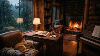 Rainy Night Reading Music 🌧️ Cricket Sounds for Deep Focus, Study & Relaxation | 24/7 Live screenshot 1