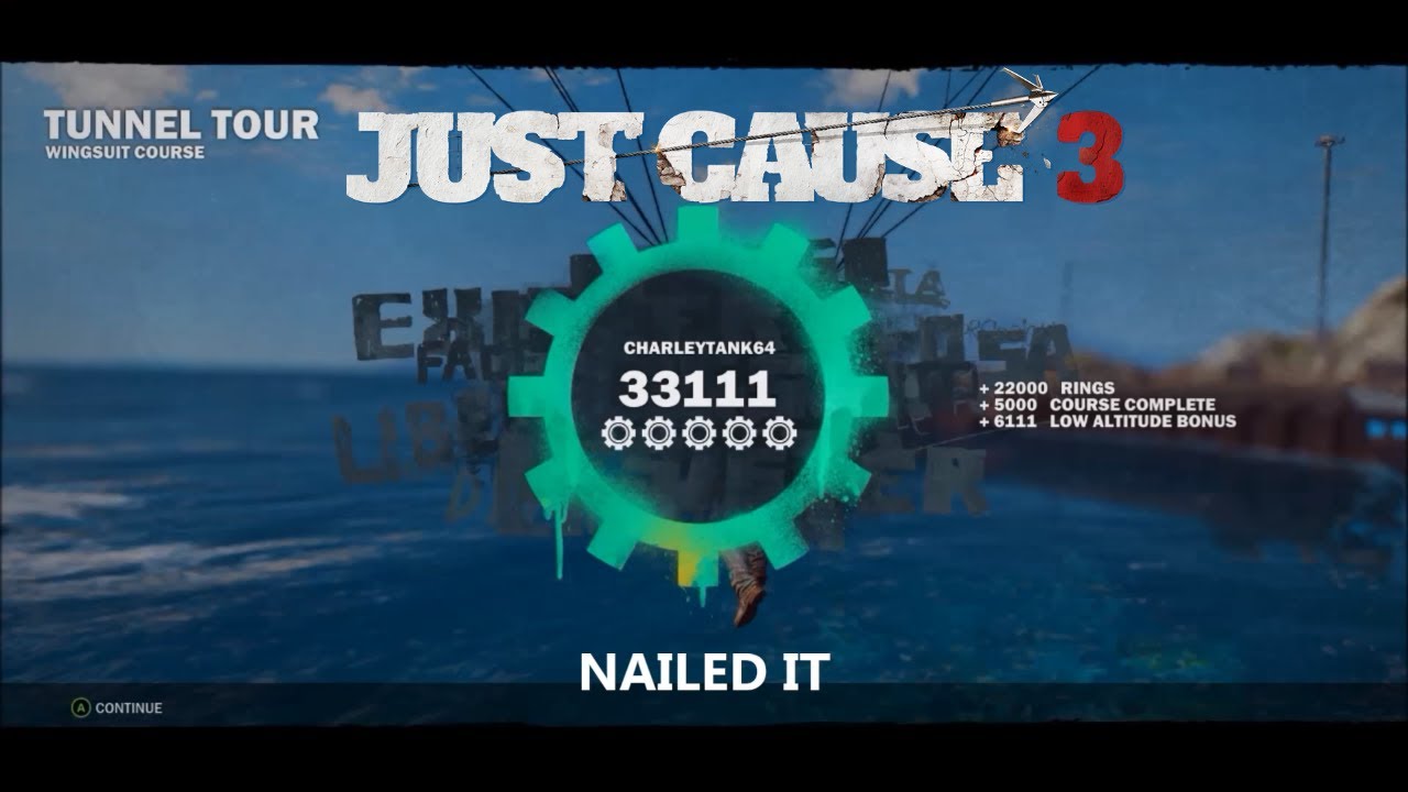 Just Cause 3 Wingsuit Challenge Perfect